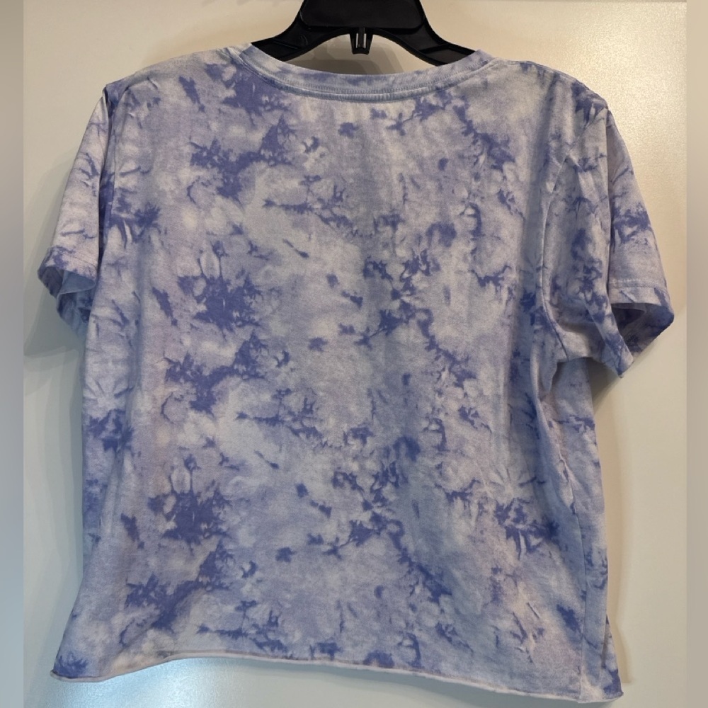 Disney Mickey Mouse Tie Dye Cropped Tee XXL Purple Oversized Y2K Graphic - Picture 3 of 3